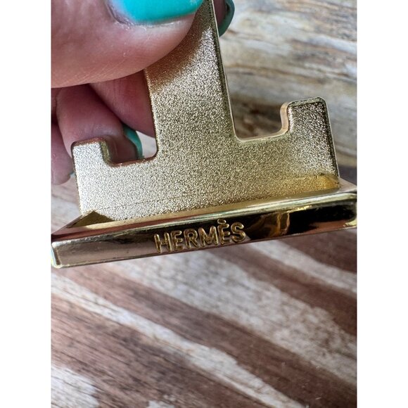 Hermès H Constance Belt Buckle Gold Tone Brushed Finish Fits 32mm Strap - Picture 7 of 10